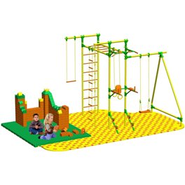 Puzzle + GigaBloks Playground для уличного спортивного комплекса Leco-IT Outdoor 2,7 х 2,8 м Puzzle + GigaBloks Playground для уличного спортивного комплекса Leco-IT Outdoor 2,7 х 2,8 м